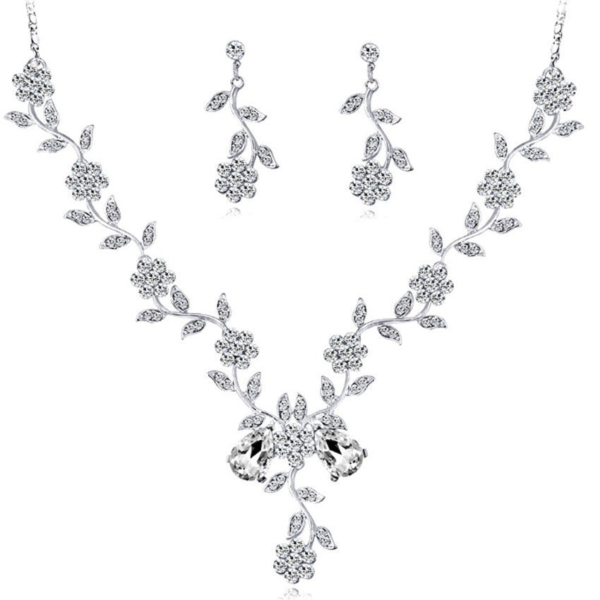 Set Voll Diamant Halskette Anhänger Set