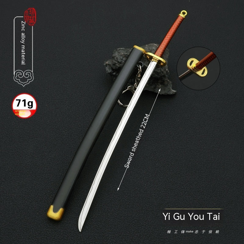 Modelo de arma B Hueso Preocupa Esposa Cuchillo 22CM Adornos Artesanales Totalmente Metálicos