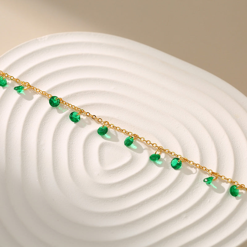 Tobillera de latón chapada en oro de 18K ajustable