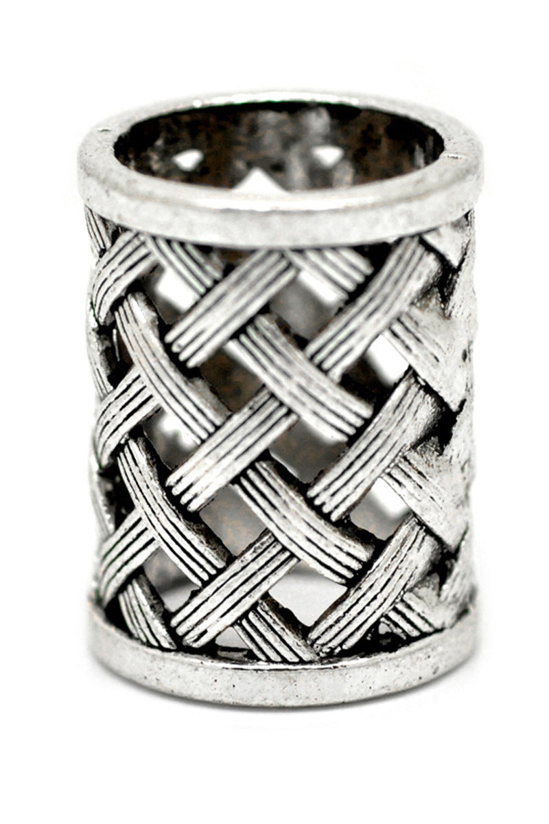Adornos Accesorios Cuentas de Agujero Grande Plata Antigua Tallado Hueco
