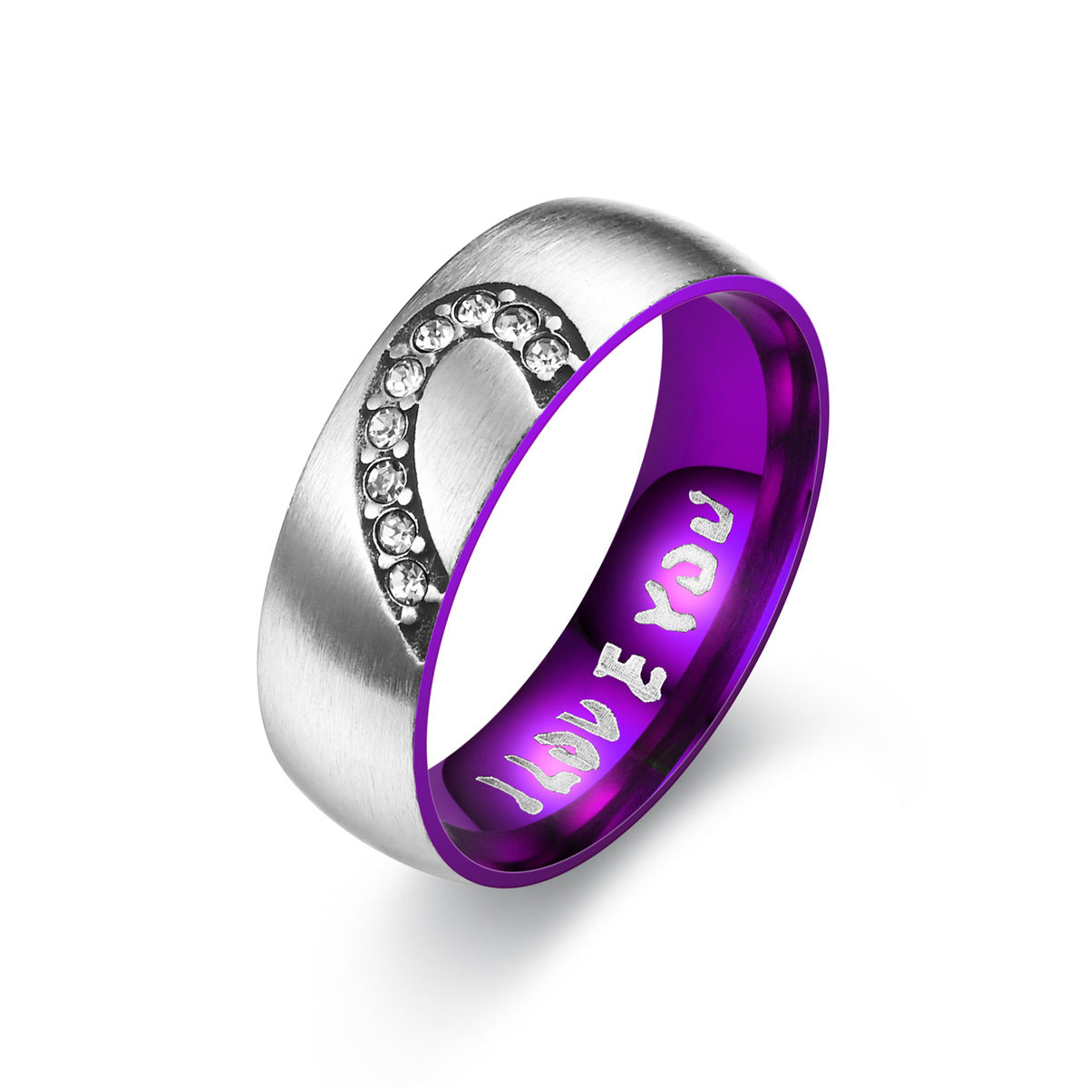 Herzform mit Diamant Edelstahl ICH LIEBE DICH Paarring