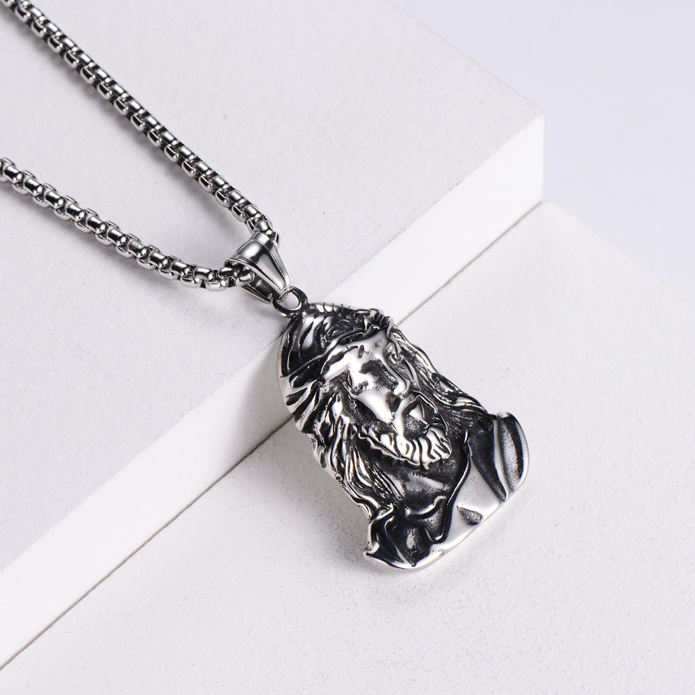 Titaniumstahl Schmuck Religiöser Christlicher Jesus Edelstahl Anhänger