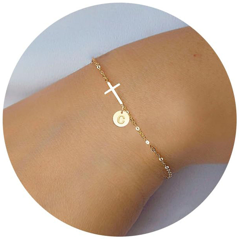 Ronda 26 Letras Nueva Pulsera Cruzada para Mujer
