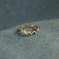 Wellenmuster Zirkon eingelegter Ring Verstellbarer Öffnungsring Wellenmuster Ring An meine Tochter Höhen und Tiefen Ring Wellenförmiger Zickzack-Ring Geschenk