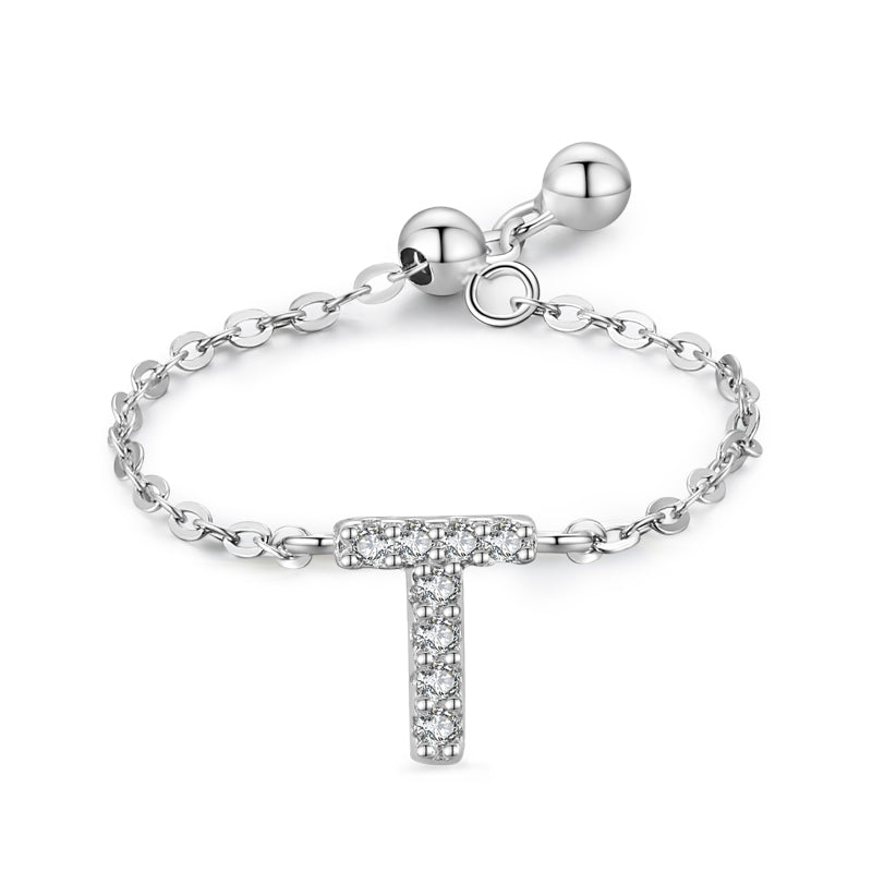 Brief-Kettenring Damen Mode Nische Design Liebe Dünner Ring Schmuck