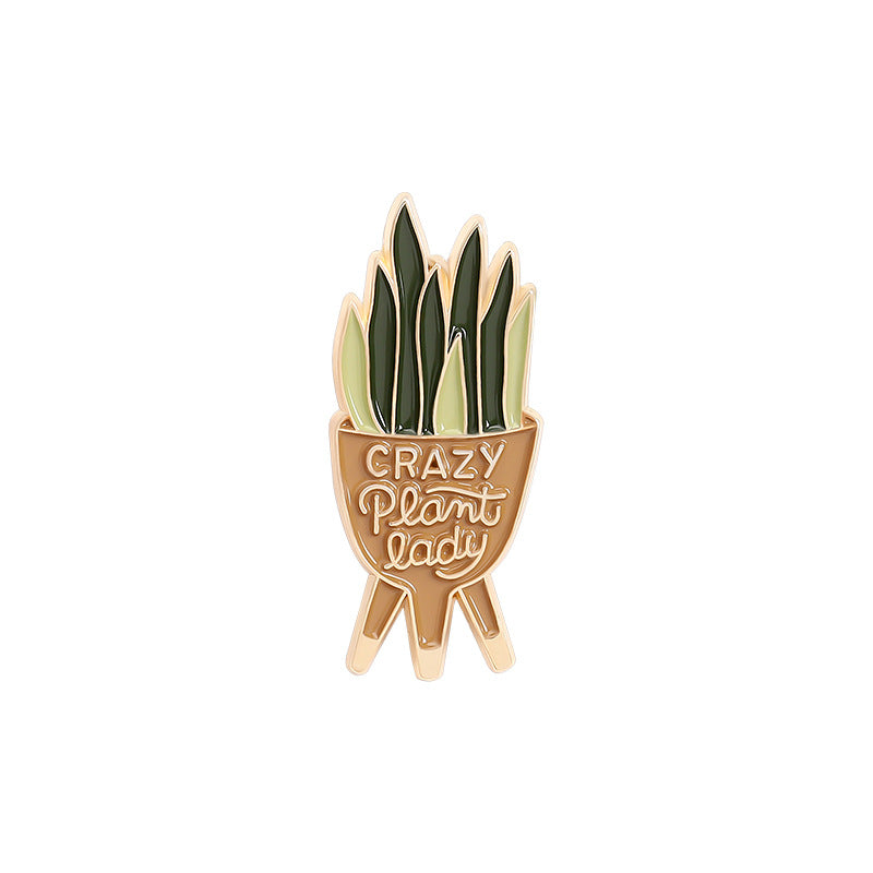 Broche Adorno con Forma de Planta Verde de Moda