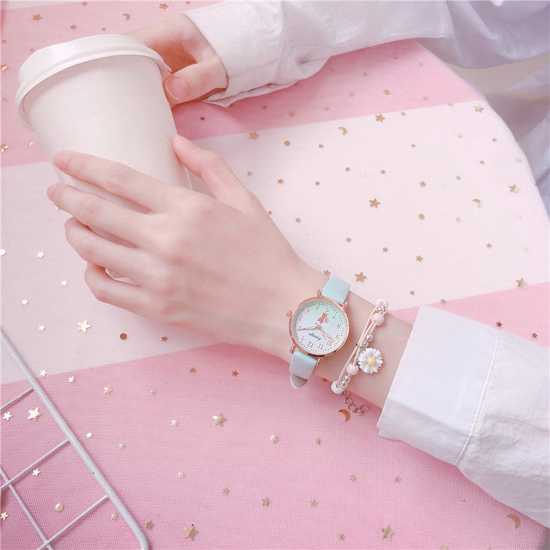 Reloj infantil de temperamento sencillo, estilo universitario, bosque salvaje