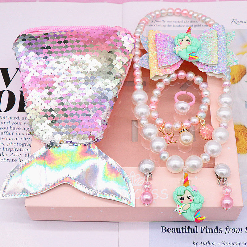 Kinder Meerjungfrau-Halskette-Armband-Schmuckset