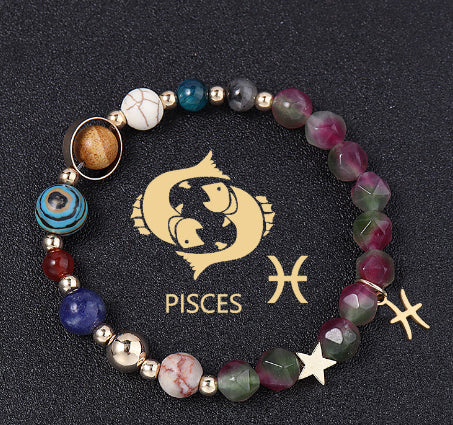 Natural Stone Hemp Stone Cut Surface Eight Planets Personalized Fashionable All-match