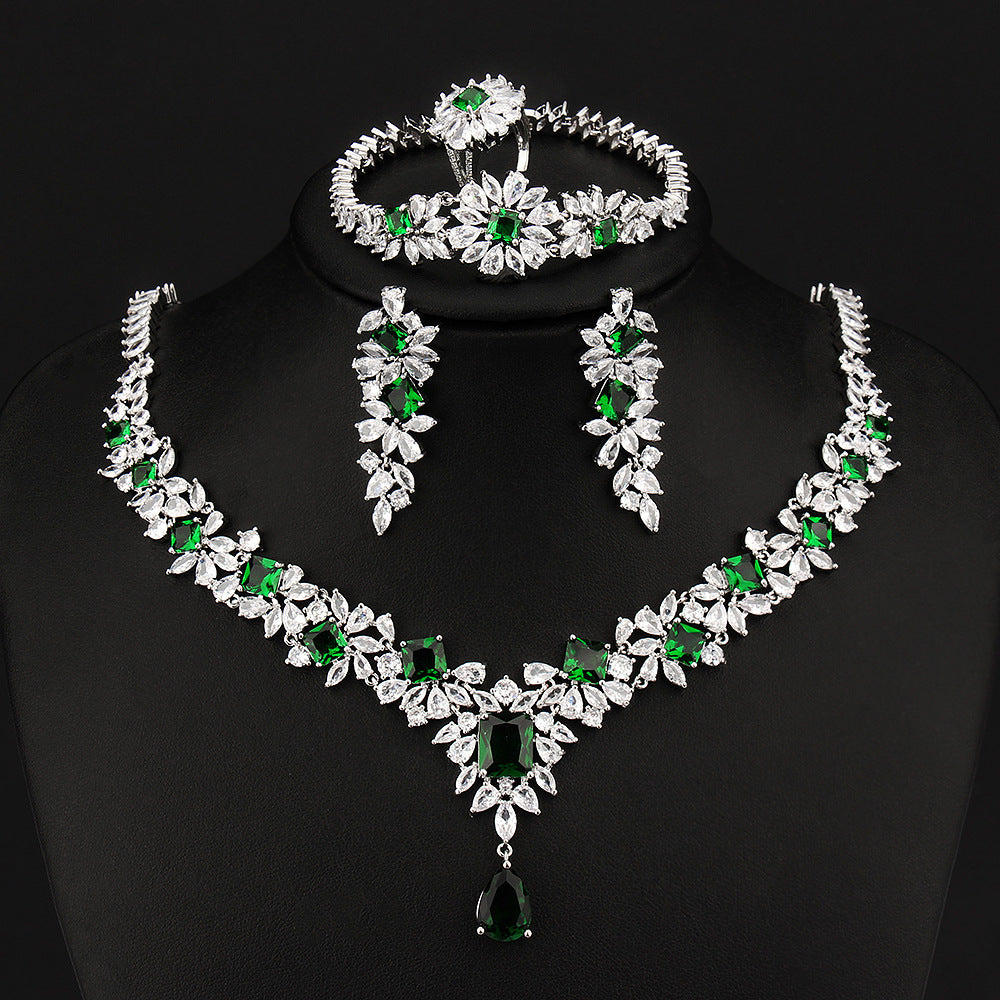 Four Color Bridal Zircon Set With Four Pieces