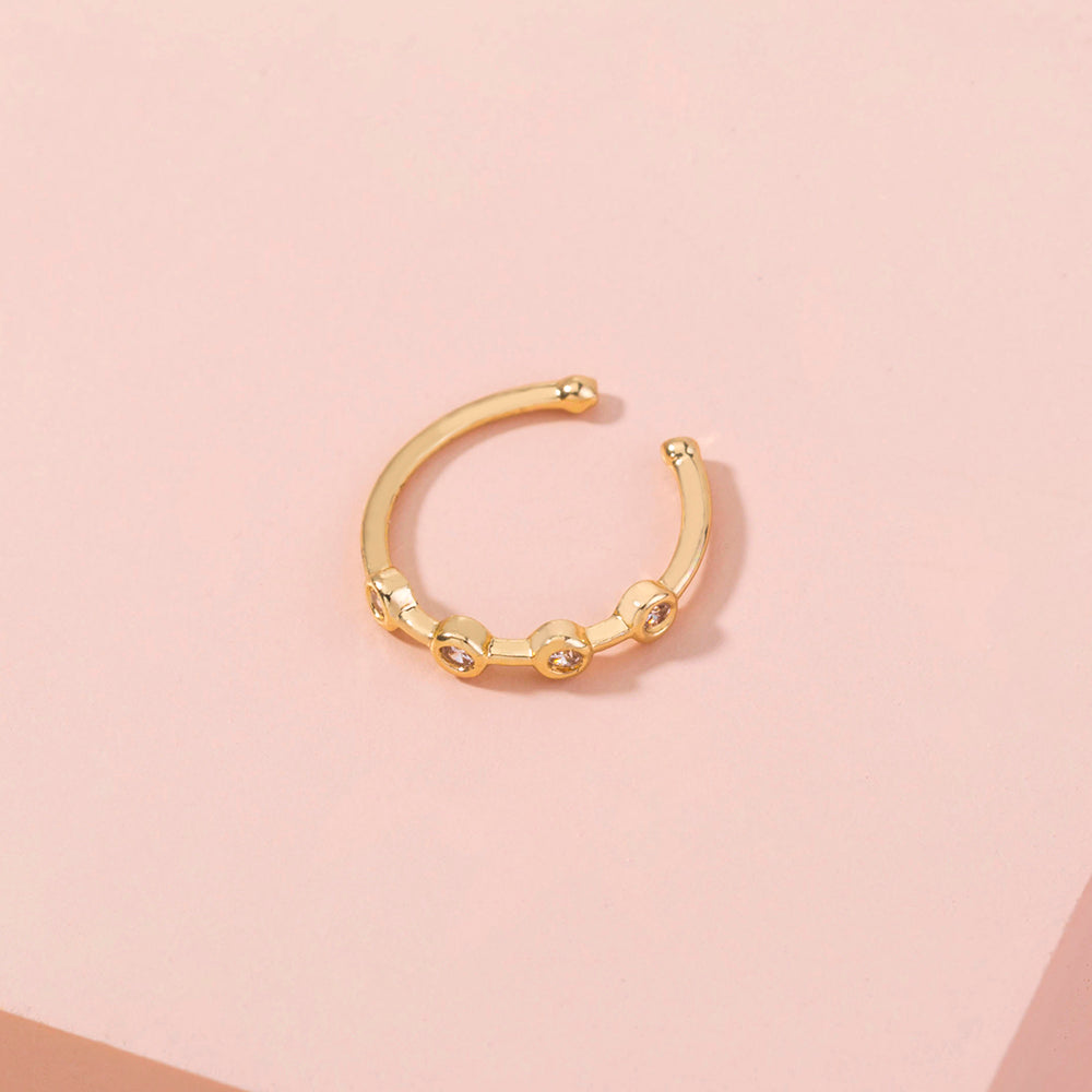Pendiente de nariz de circonita simple, aro de nariz, accesorios para piercing