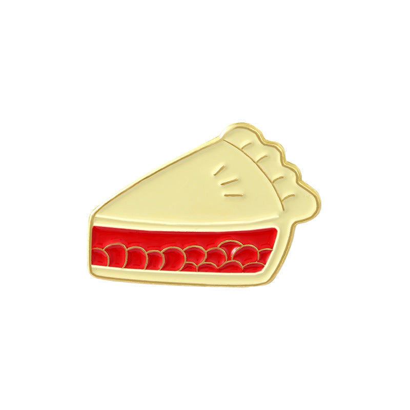 Broche de metal con diseño de leche, pizza, café, comida y juguetes, muy solicitado