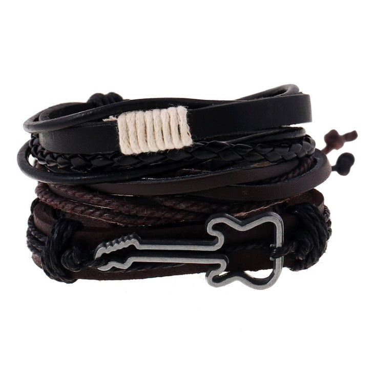 Modische Perlenarmbänder und Armreifen aus Leder