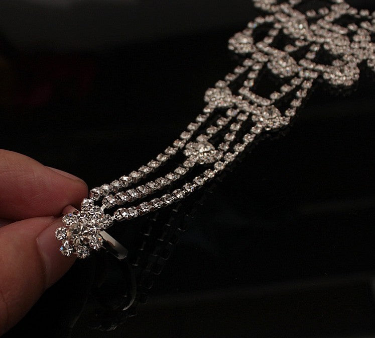 Tobillera nupcial de diamantes de imitación para playa