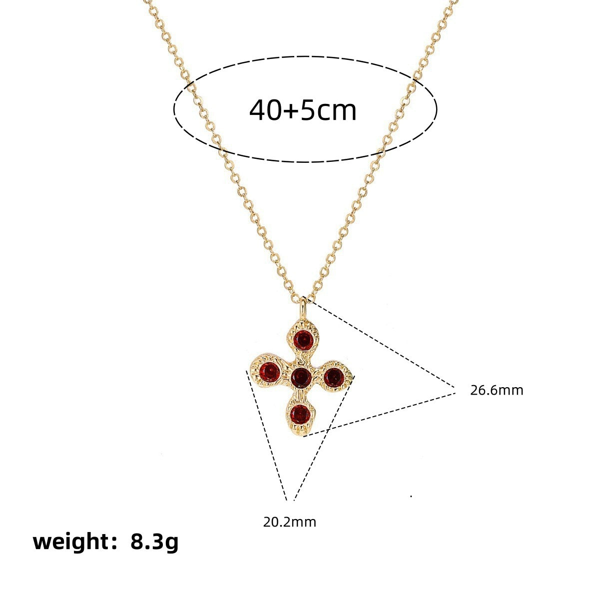 Light Luxury Floral Cross Pendant Delicate Zircon Necklace