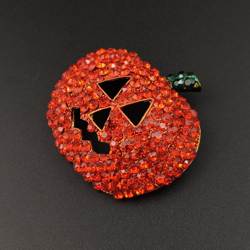 Halloween Spot Drill Red Christmas Pumpkin Brooch