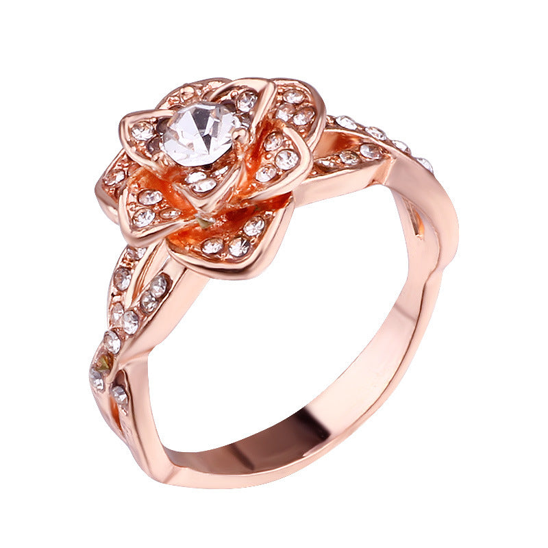 Neuer 18K Roségold plattierter Diamantring für Frauen