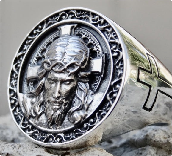 Mode Jesus Kreuz Herren Punk Ring