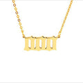 Collar corto para mujer con colgante de número angelical 0-9