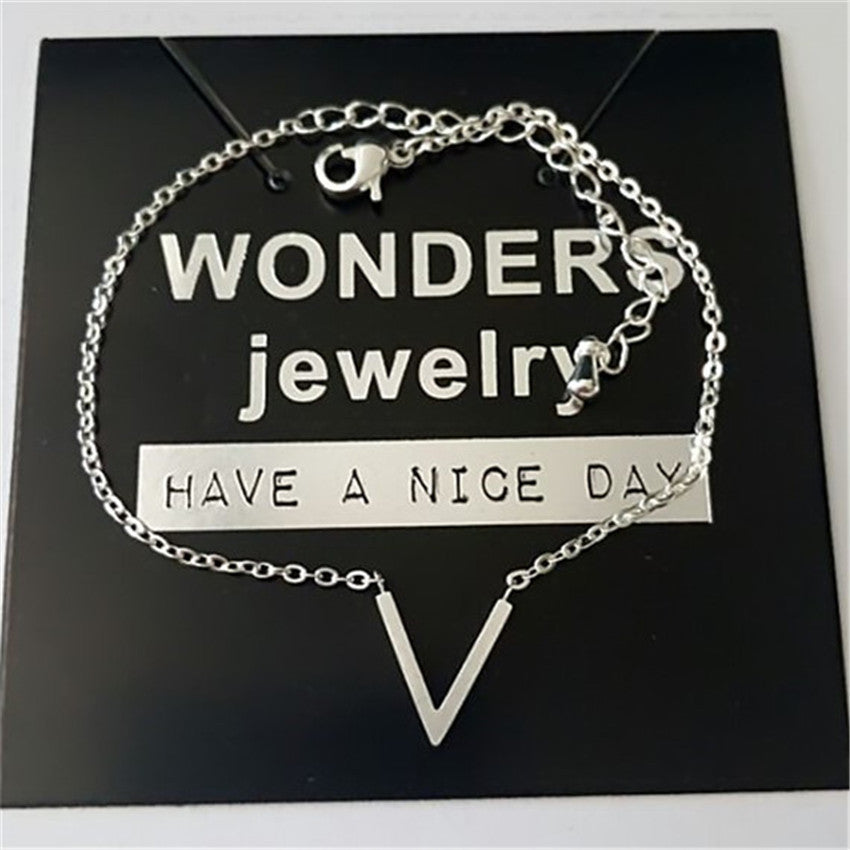 Pulseras en V para mujer de cadena de acero inoxidable