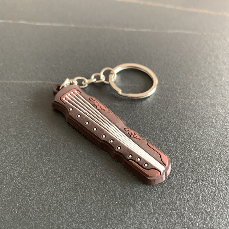 Llavero Colgante Suave de PVC de Guitarra Musical de Silicona