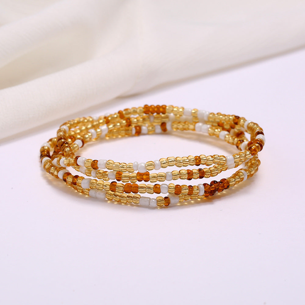 Women's Colorful Beaded Elastic Waist Chain
