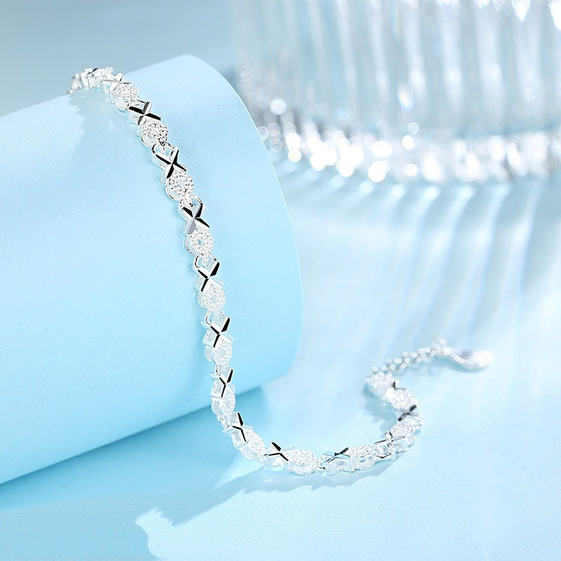 925er Silber Armband Weiblich Hochzeit Accessoires Damen Mode Zirkon Geometrisches Armband