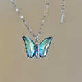 Farbiger Schmetterling Anhänger Schlüsselbeinkette Damen
