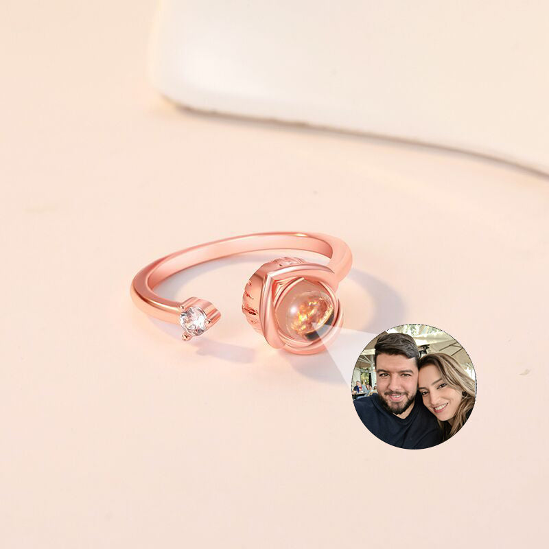 Anillos de pareja personalizados proyectivos para hombres y mujeres