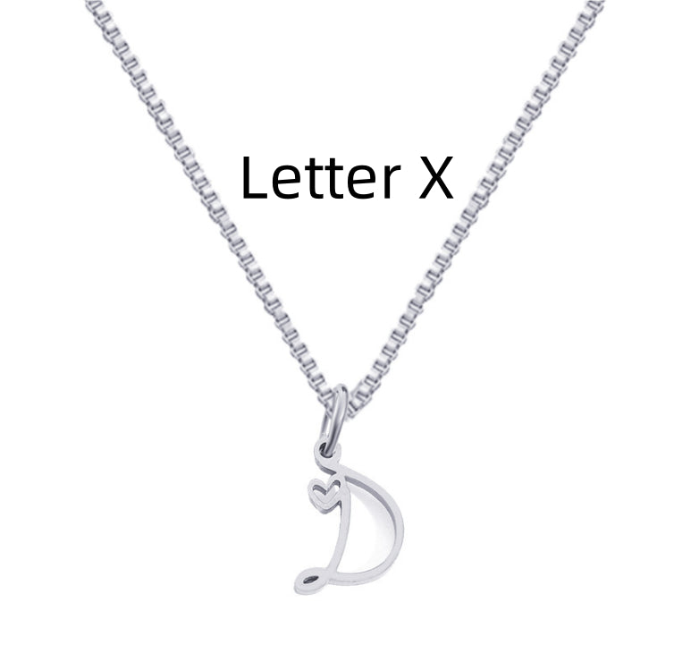 26 Love Letters Titanium Steel Pendants Necklace