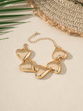 Exaggerated Glossy Metal Heart Bracelet Temperament Women's