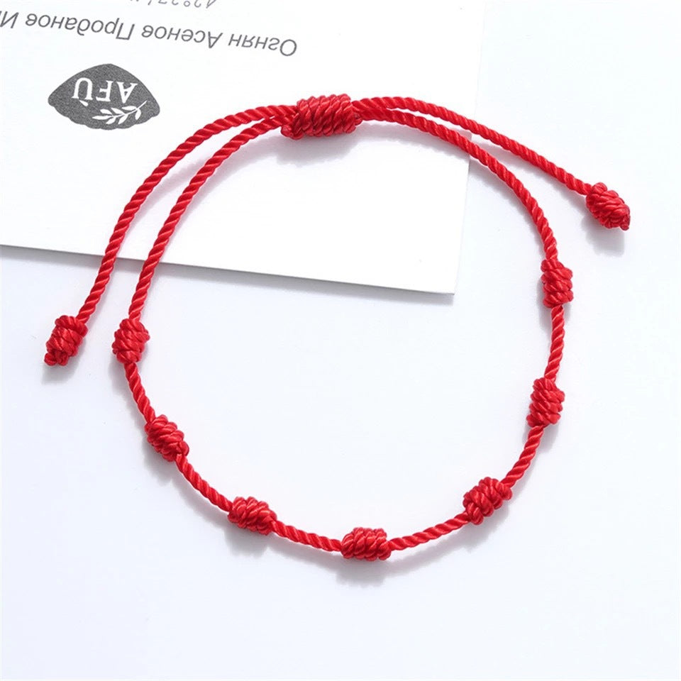 7 Knot Lucky Bracelet Simple Personality Hand-woven Adjustable