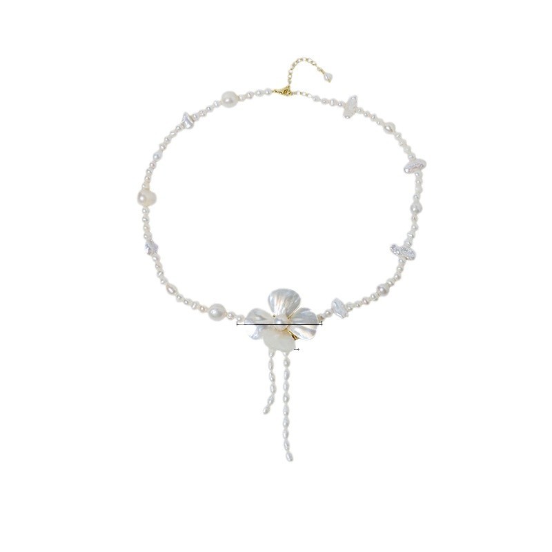 Tassel Necklace Shell Flower Pendant Advanced Clavicle Chain