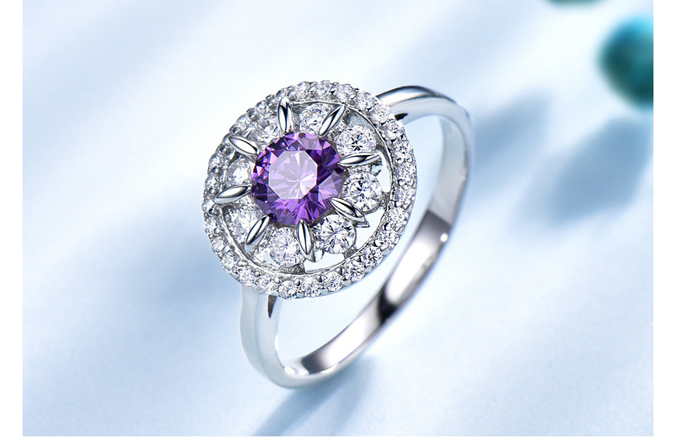 S925 Sterling-Silber Damen Halskette Ring Ohrringe Schmuck