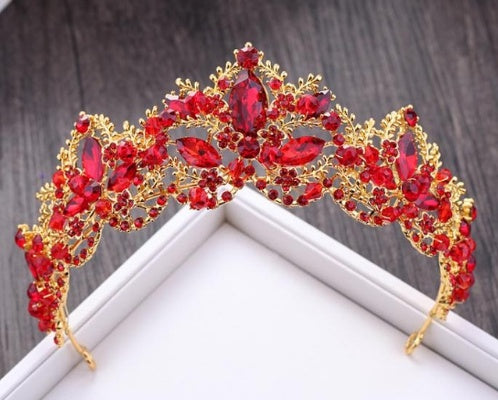 Neue Mode Barock Luxus Kristall AB Brautkrone Tiara Hellgoldene Tiara Diademe für Frauen Braut Haar Hochzeit Accessoires