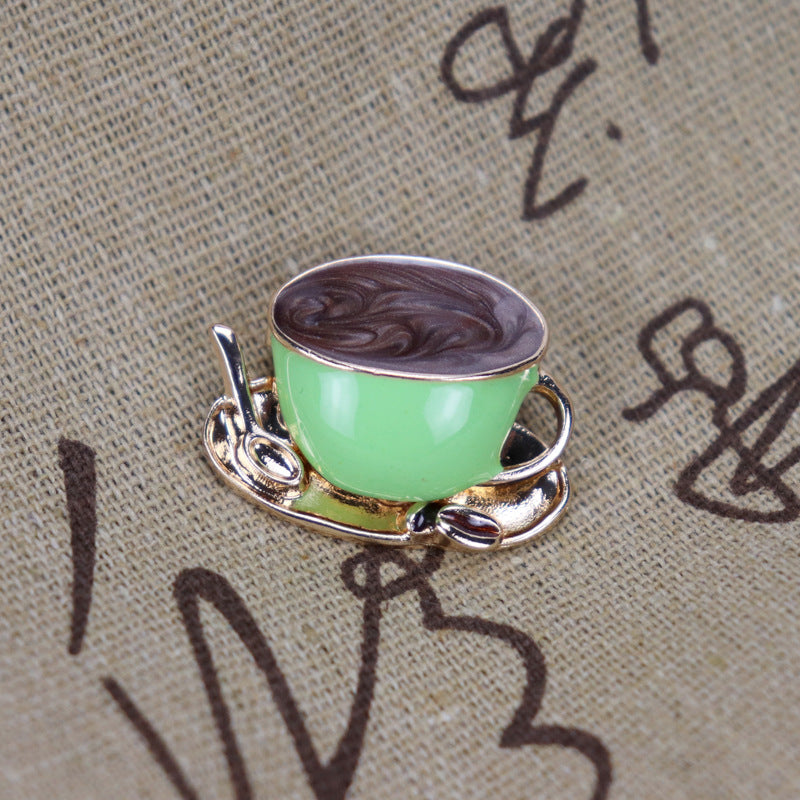 Vintage coffee cup brooch