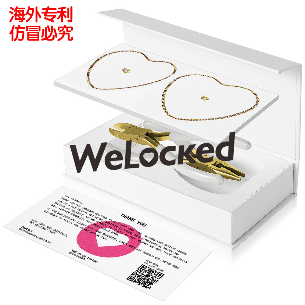 Couple Bracelet 925 Silver Eternal Lock Cutting Pliers Suit