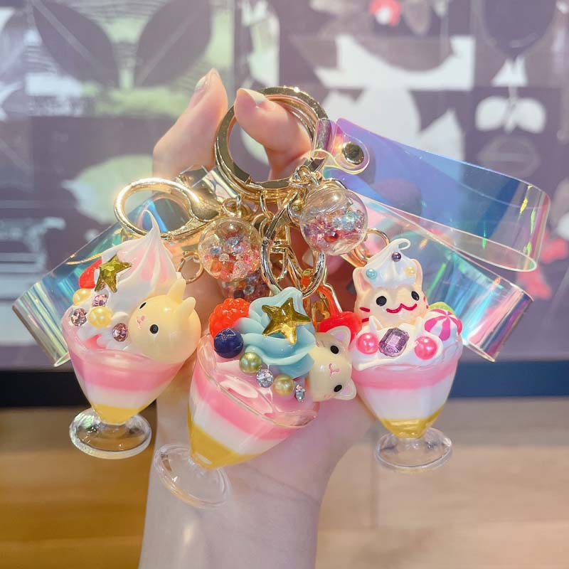 Nuevo colgante creativo de llavero de helado de animales