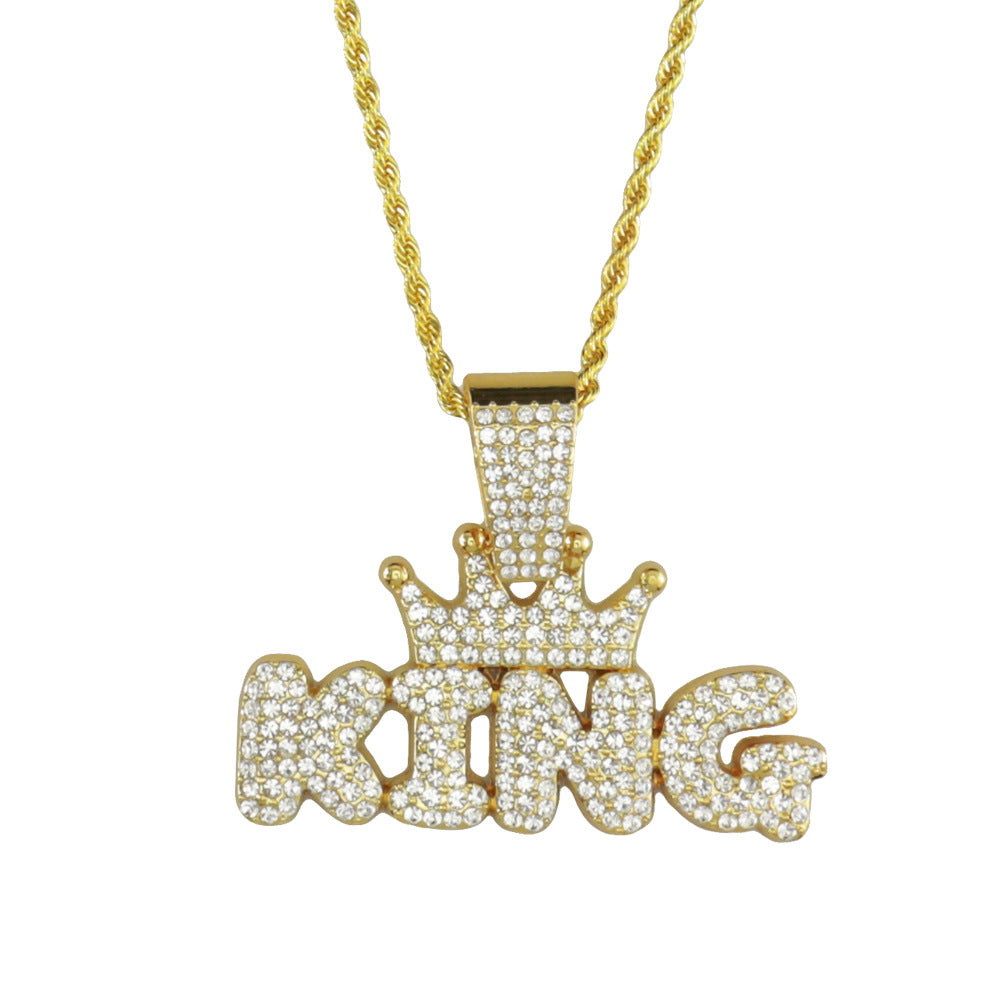 Herrenmode-Halskette aus Legierung mit Diamant-Anhänger