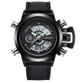 Reloj deportivo multifuncional de doble pantalla para hombre con cinturón de moda