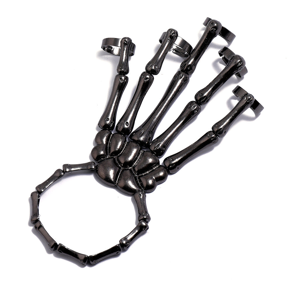 Punk übertriebene Metalltextur Doppelfinger Geisterhand Totenkopf Armband