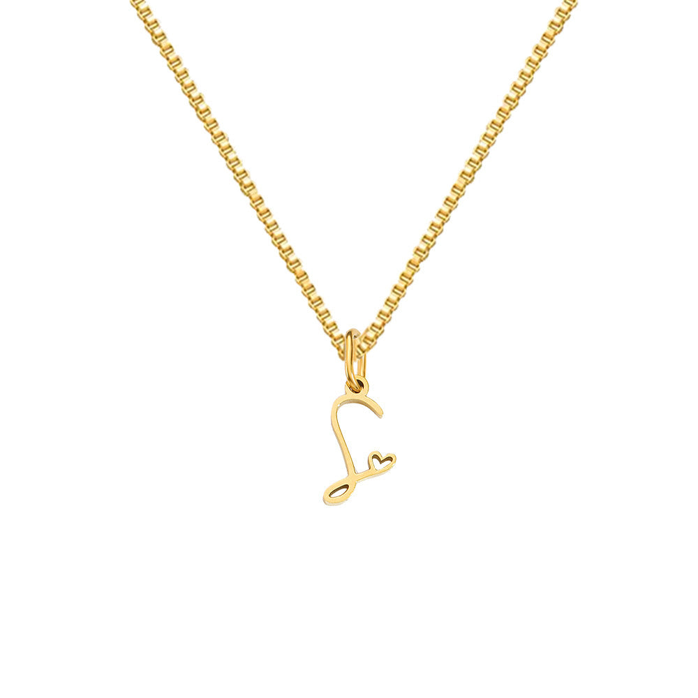 26 Love Letters Titanium Steel Pendants Necklace