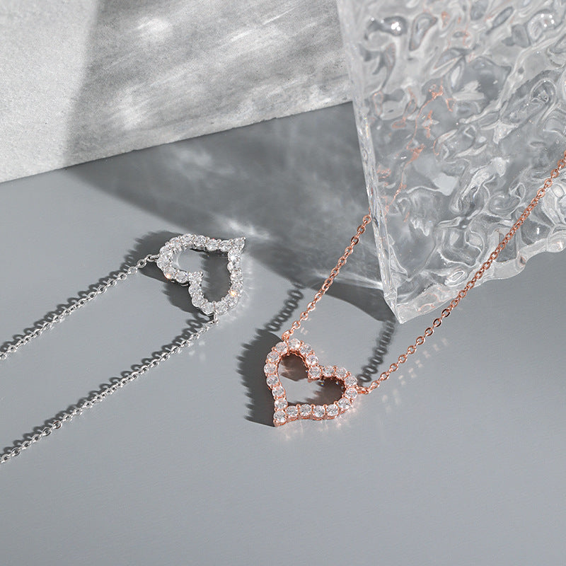 Collar con corazón de melocotón japonés a juego, oro rosa, estilo sencillo, moda exquisita, para mujer