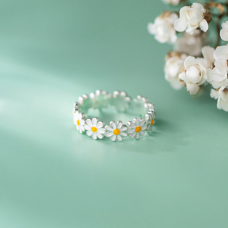 Ring Mori Weiß Blume Epoxy Damenschmuck