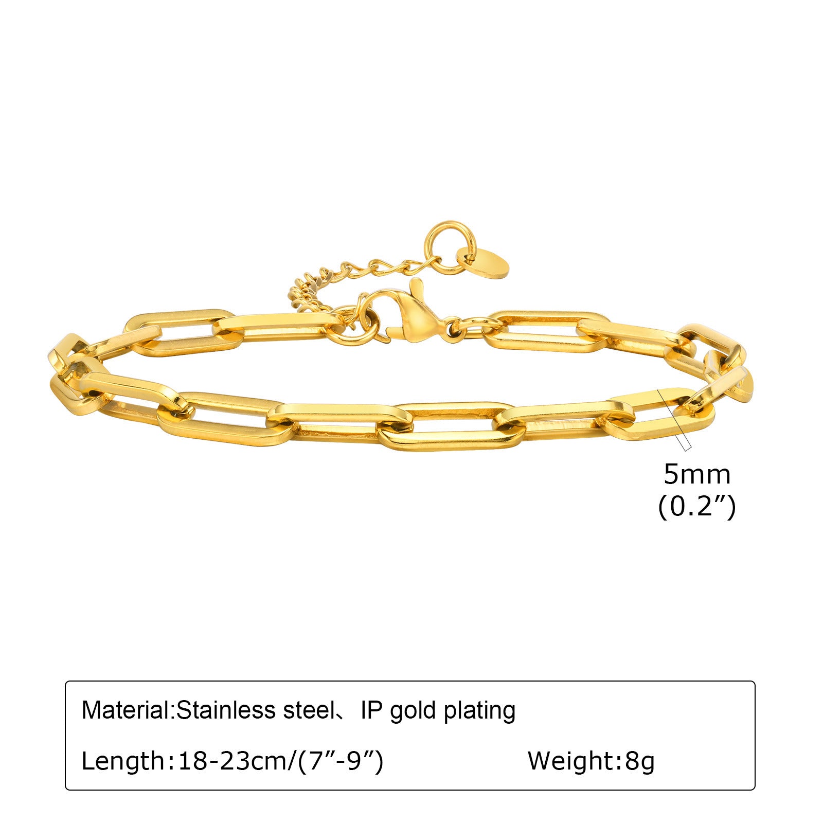 Fashion Square Buckle Thick Simple Bracelet