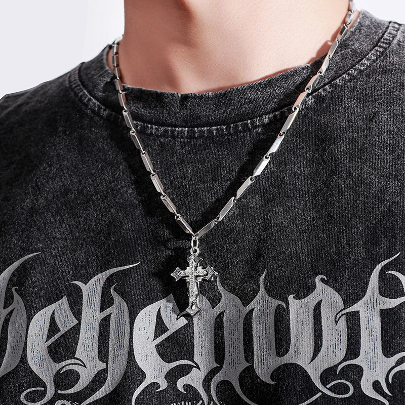 Herrenmode Kreuzanhänger Halskette Mit Diamanten