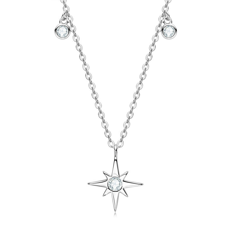 S925 Sterling Silver Starry Clavicle Chain