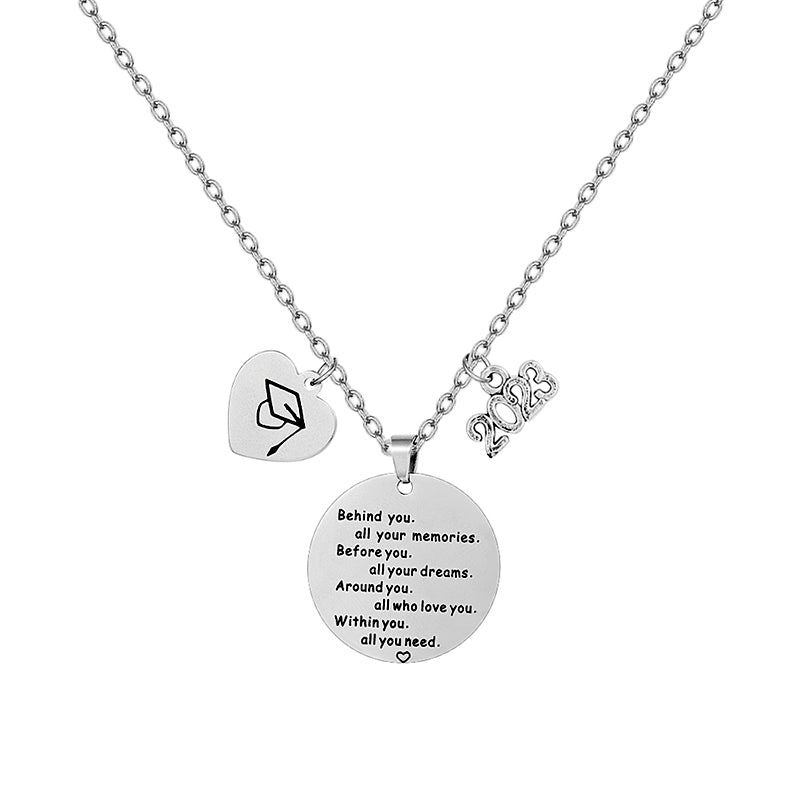 Collar de acero inoxidable inspirador para graduación 2023