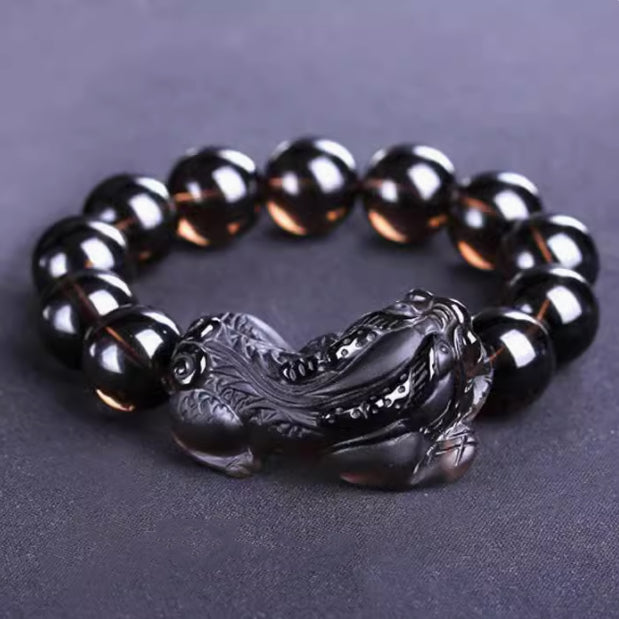 Kaiguang Natürliches Eis-Arten-Schwarz-Anthrazit-Himbeerarmband Große mattierte Zapfen-Himbeer-Handschnur mit Herren-Handschnur
