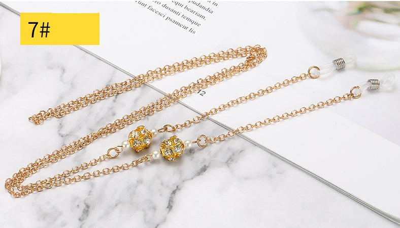 Neues Mesh Rot Brillenketten Sonnenbrillenkette Halskette Metallkette Sonnenbrille mit Kette Mode